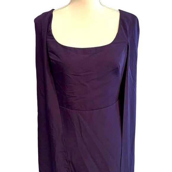 Marchesa Notte Cape Column Gown Dress Size 6 - Picture 6 of 9